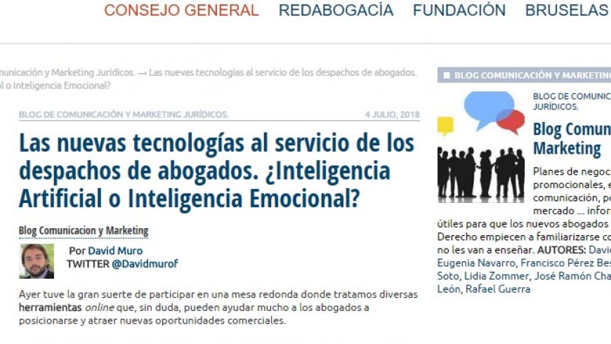 Las nuevas tecnologías al servicio de los despachos de abogados. ¿Inteligencia Artificial o Inteligencia Emocional?