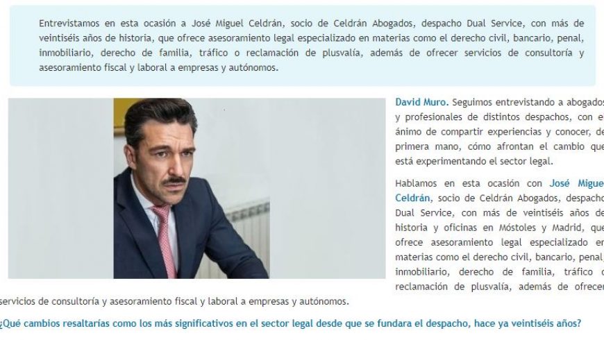 David Muro habla con… Jose Miguel Celdrán, Socio de Celdrán Abogados
